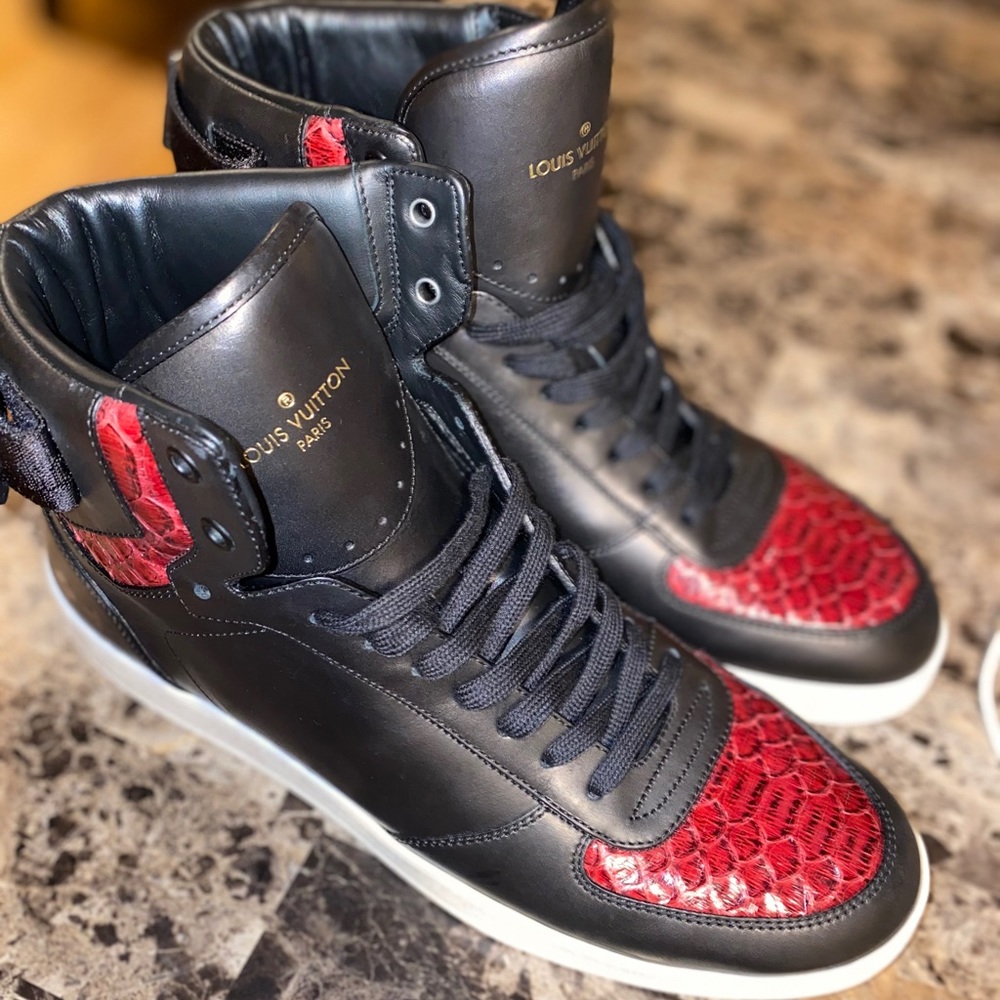 LOUIS VUITTON PYTHON/LEATHER HIGH TOP